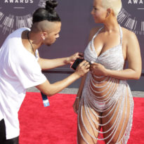 Image #: 31578522    Amber Rose arrives at the MTV VMAs  on August 24, 2014, in Los Angeles, California. Francis Specker /Landov